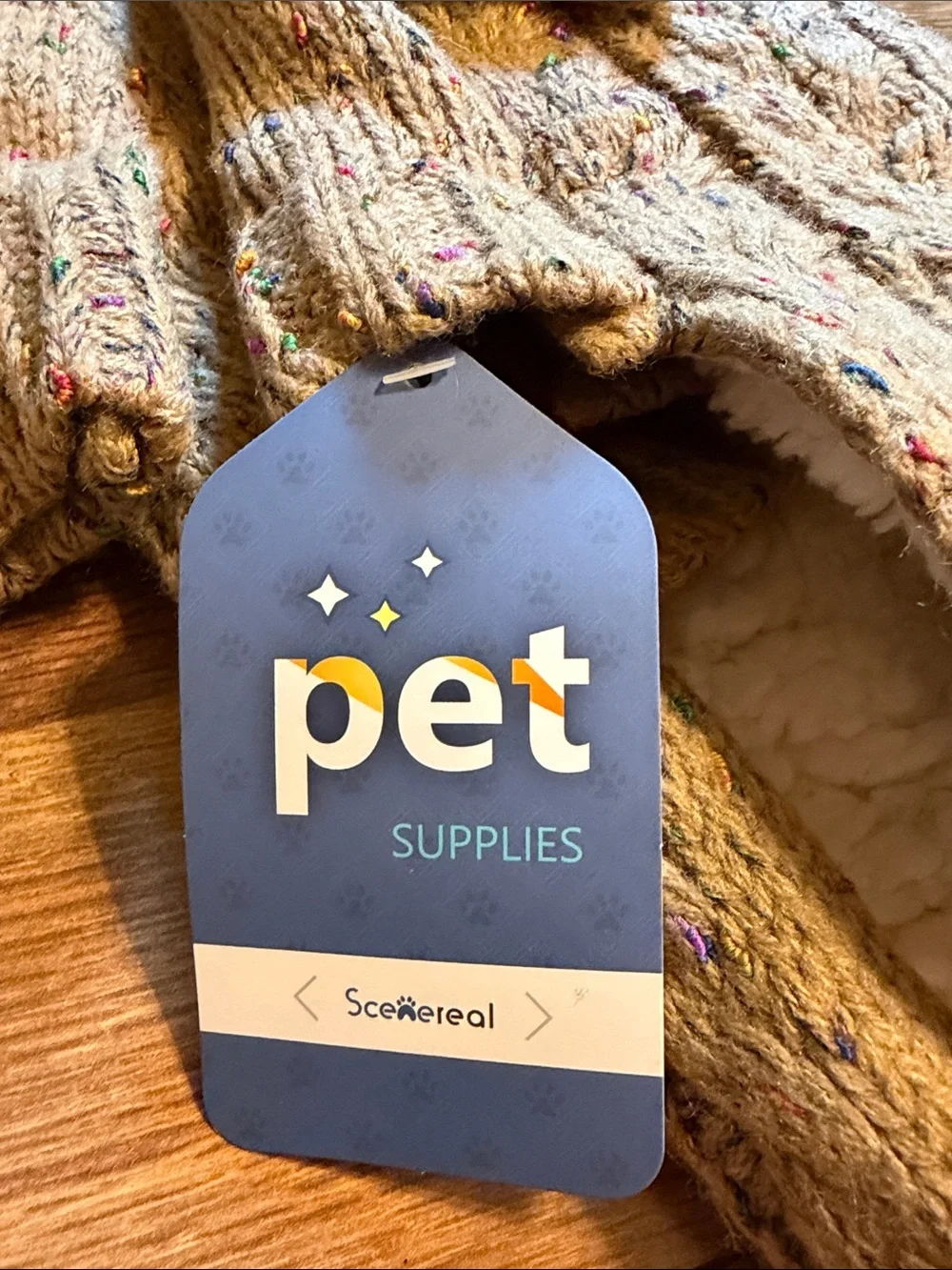 Dog Tan Cable Knit Turtleneck Sweater